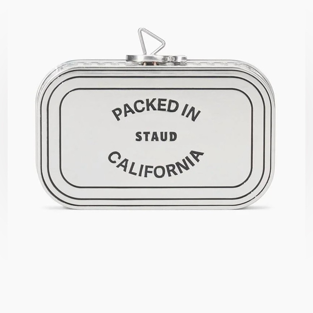 Staud Silver Sardine Can Clutch (STAUDINES TIN CLUTCH SILVER MULTI) - Picture 2 of 8